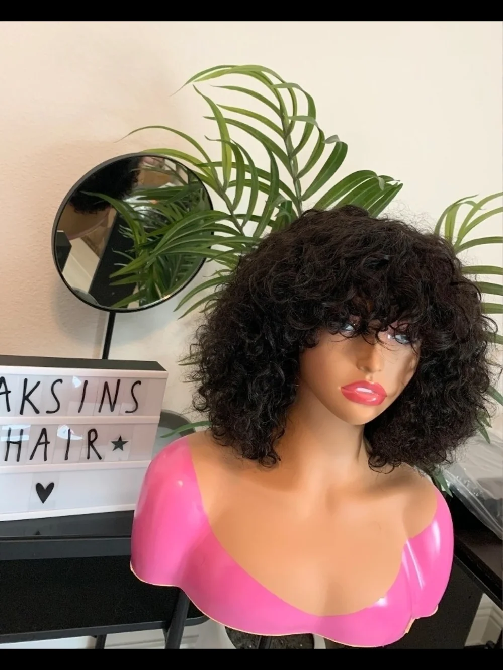 SA Curls Human Hair Wig with Bangs